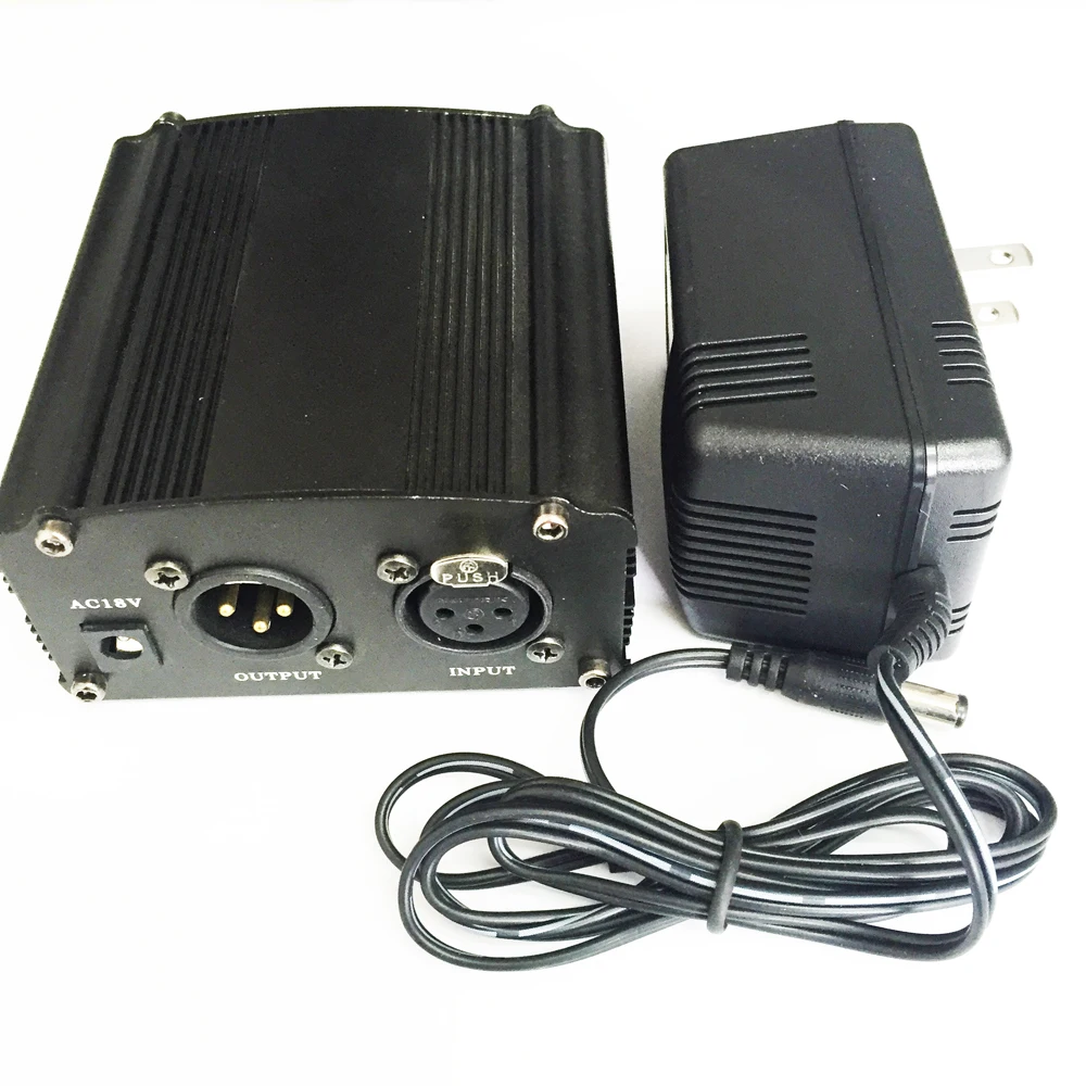 

Phantom Power supply 48V DC Phantom Power Supply For Condenser Vocal Studio Recording Microphone Computer For BM-800 BM800, Black