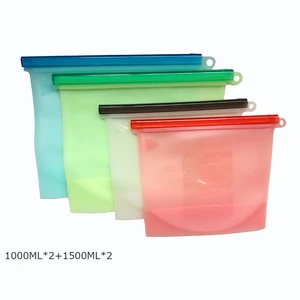 Image of Benhaida 4PCS Reusable Food Bag Silicone Storage Bag for Sandwich