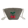 Fashionable Summer beach cherry rattan beach round tote bag indonesia