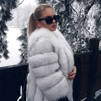 

2019 hot selling lady real fur coats jacket natural women warm winter real fox fur coat