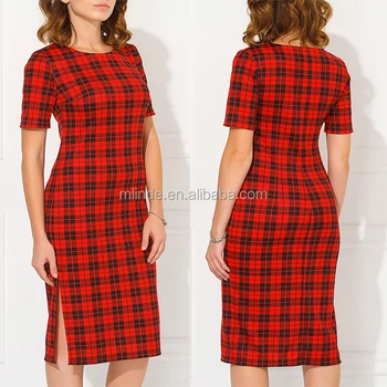 tight plaid dress