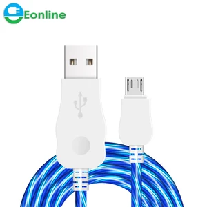 Micro USB LED Flowing Light Charging Cable Android