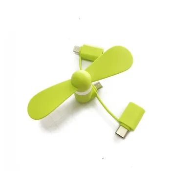 3 in 1 Mini two leaves flexible travel portable mini usb fan for iphone x xr for type C micro