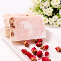 

Low MOQ Elasticity Restoring Skin Tightening Rose Sea Salt Handmade Bath Soap