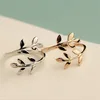 Charms Olive Tree Branch Leaves Wedding Rings For Women Girl Adjustable Knuckle Finger Jewelry