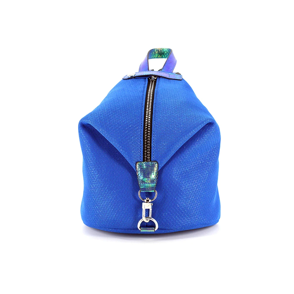 

OEM High Quality fashion outdoor Camping Hiking light breathable bag Fanny Mesh bag Blue PVC backpack