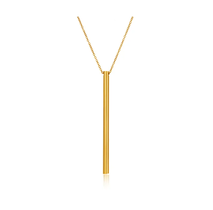

Custom Vertical Bar Necklace Gold Plated Personalized Name Necklace