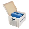 Double wall cheap foldable file storage paper box with lid