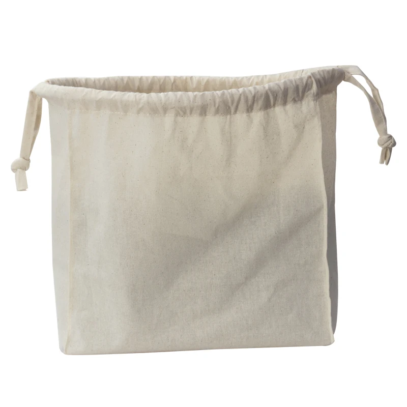 Simple blank light and breathable bulk wholesale cotton gift drawstring bag