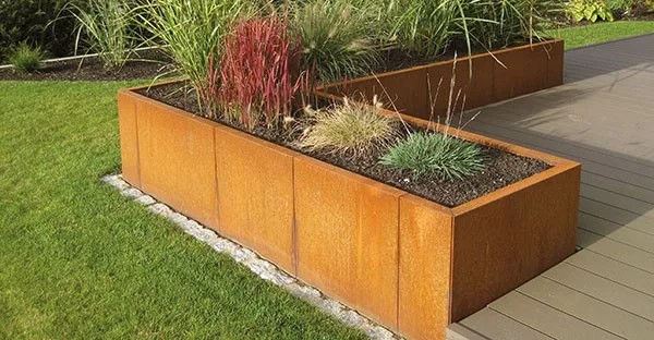 Corten Steel Rusted Metal Raised Vegetable Garden Grow Bed And Plant ...