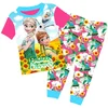 Children cotton Pajamas Sets Keep Warm Baby Girls pyjamas Cartoon Kids Sleepwear short Sleeve Tops+long Pants set/2