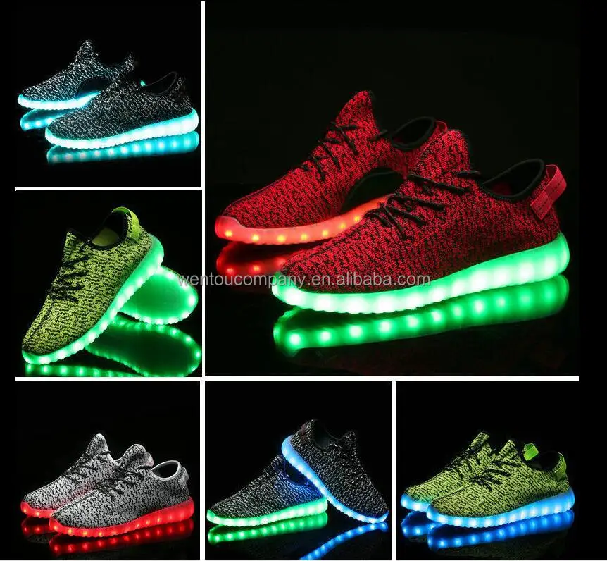 Wholesale NEW Unisex 7 LED Light Causal Sport Lace Up Luminous Shoes