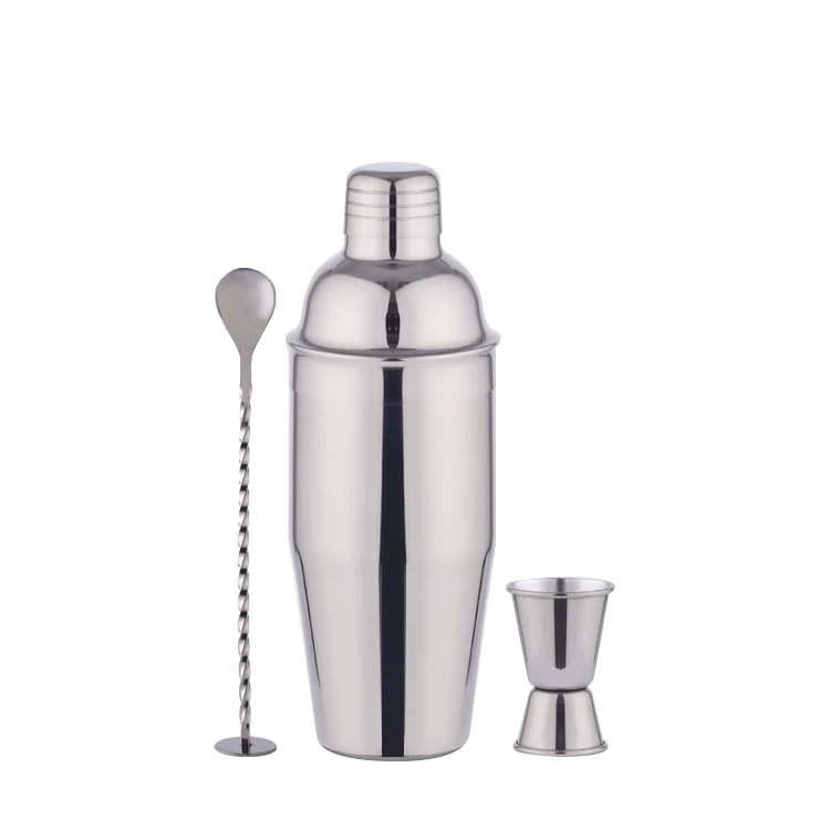 

Stainless steel 750ml boston cocktail shaker set with stand custom logo barware set