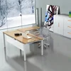 L shape fashion luxurious office cabin Durable melamine board L-shape office computer table design with side desk