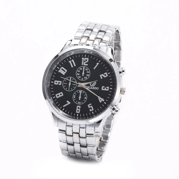 

3853 Steel belt business men's watch Numerb Dial quartz watch wholesale, 3 colors as the picture