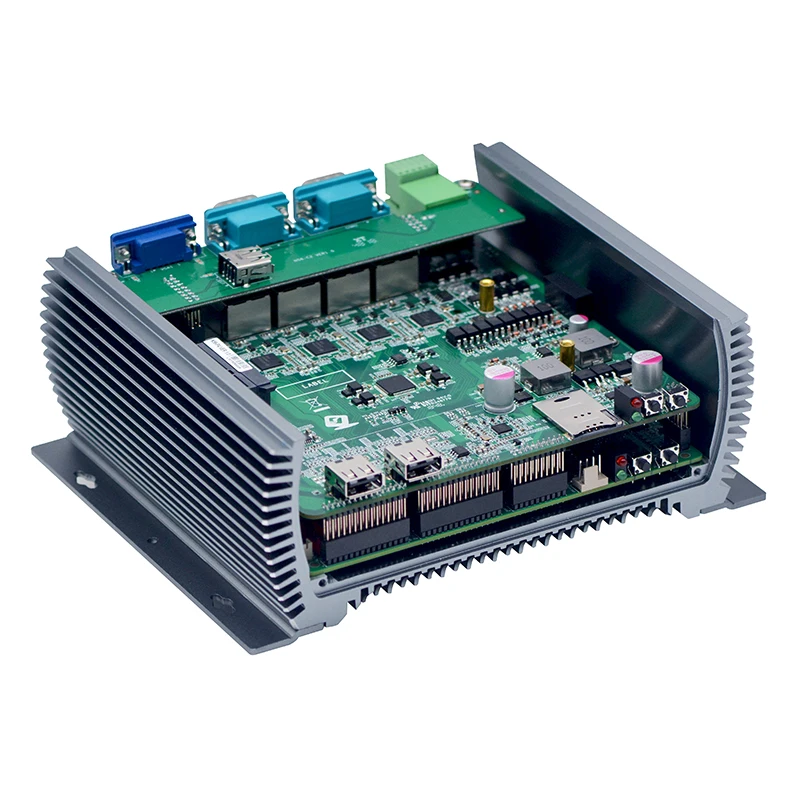 2019 4 poe 工业计算机 x86 坚固的嵌入式风扇箱 pc,第 6 代 i5 6360u