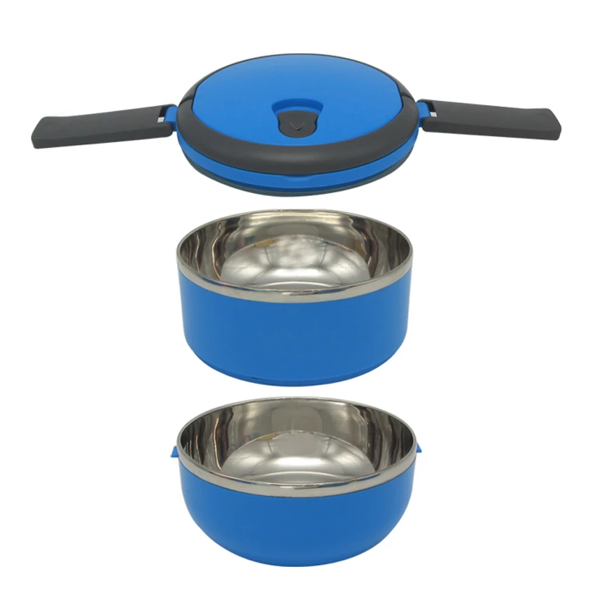 Customize Design Two Layer Thermos Stainless Steel Lunch Box With Lock