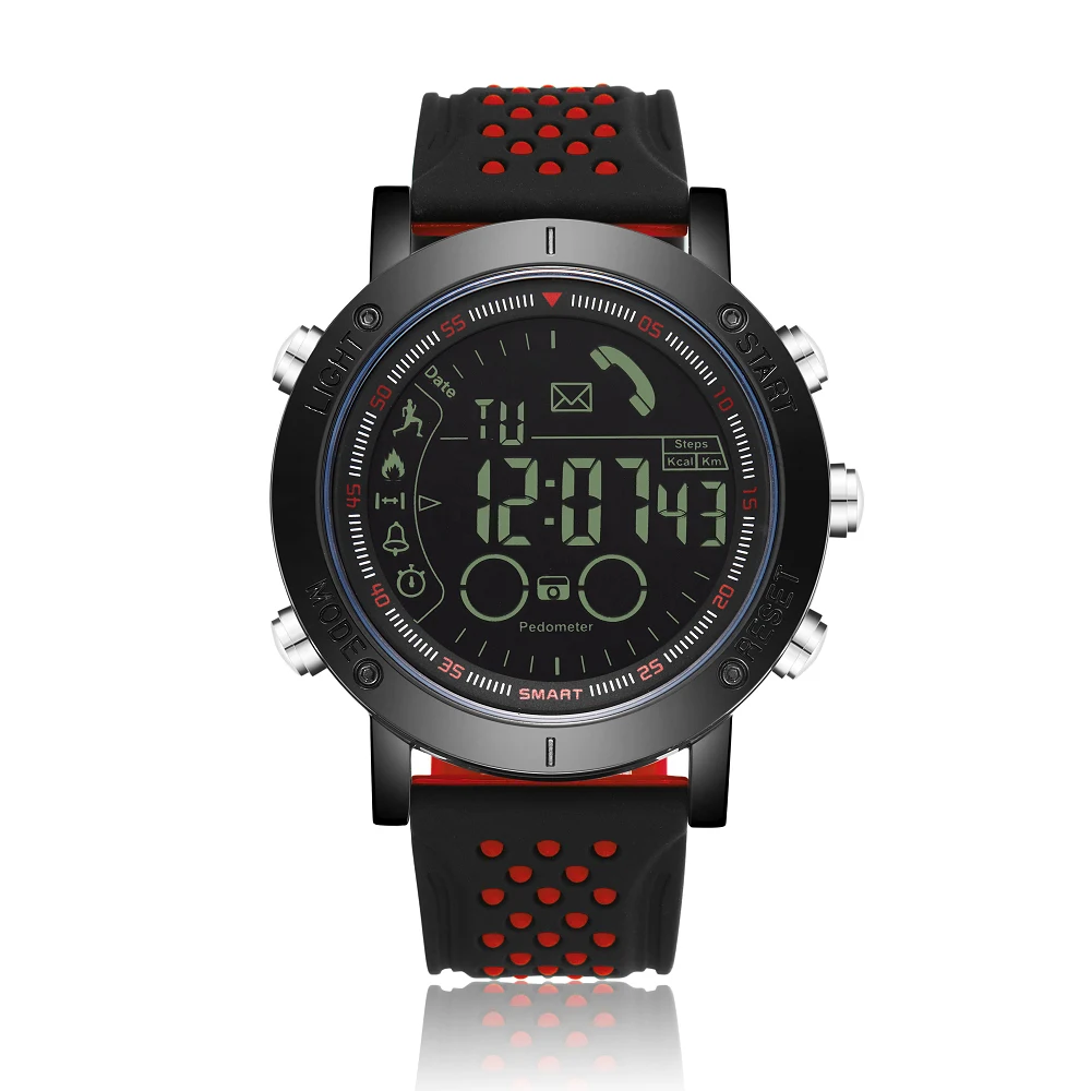

OHSEN 1808 Men Fashion Sport Digital Watch Multi-function Leather Band Smart Watch Luminous Hands Alarm Bluetooth