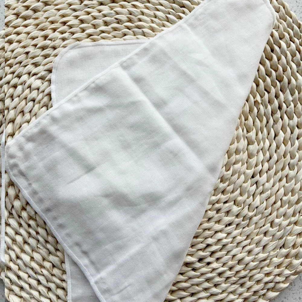 
Hand face towel 100% cotton muslin 30*30c white color for Baby Kids Children muslin Handkerchief washcloth set 
