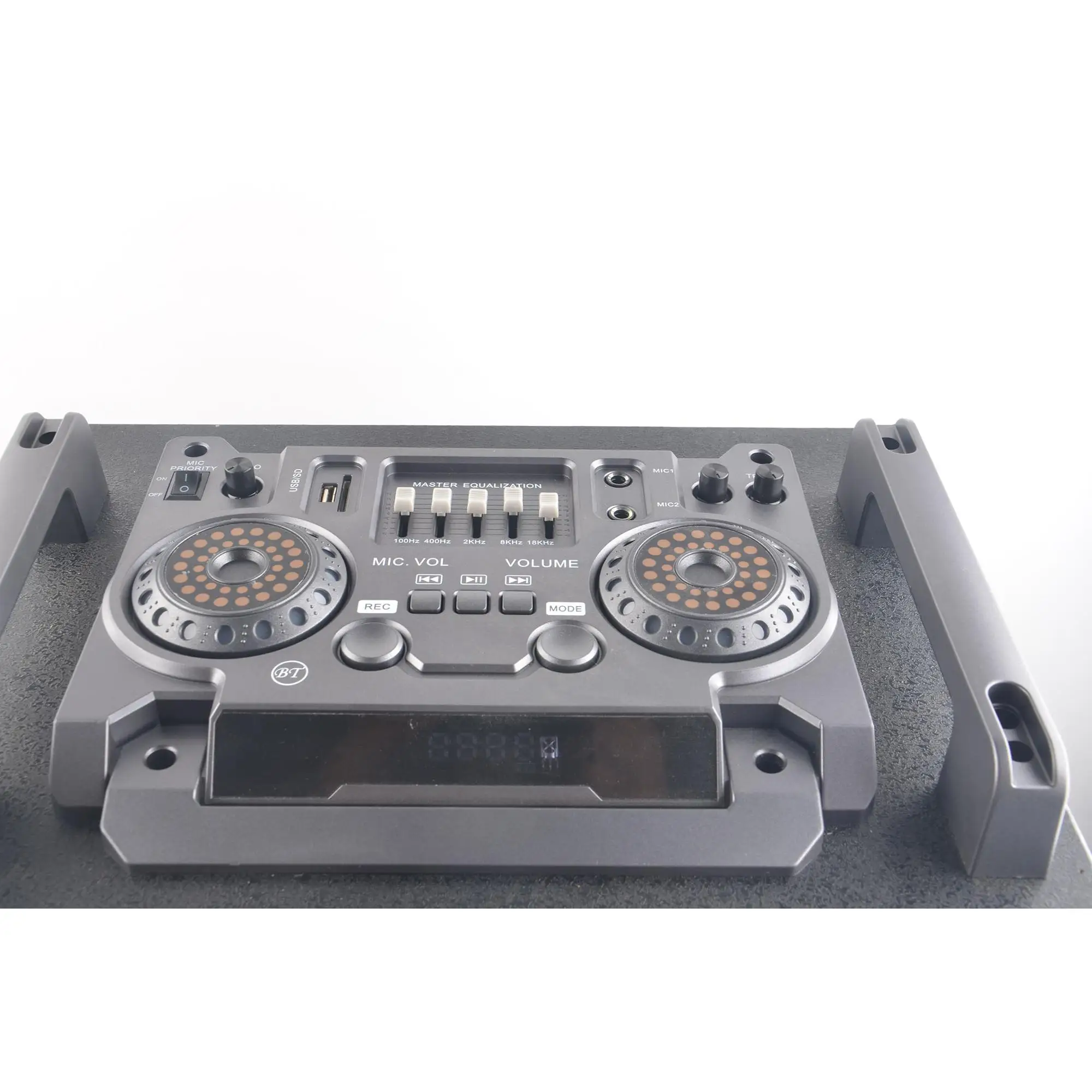 2018 New product dual 15 inch portable Trolley Speaker with two wireless MIC - ANKUX.COM