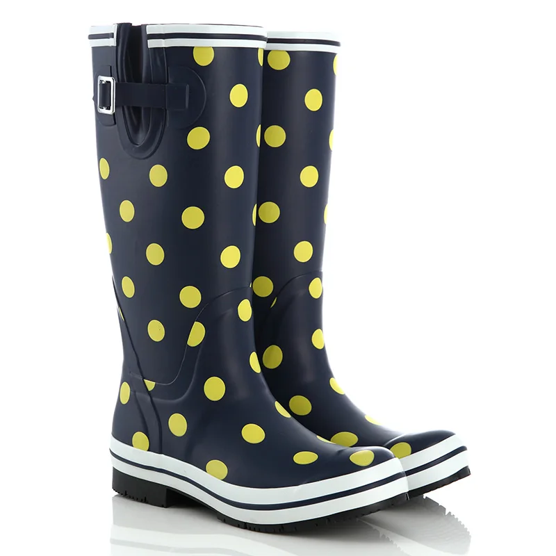 

Circle Pattern Printing Woman Rain Boots Cartoon Boots Rain Proof, Customized