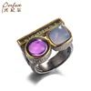 2019 Collection Natural Purple Amethyst Rough Gemstone Handmade 925 Sterling Silver Ring