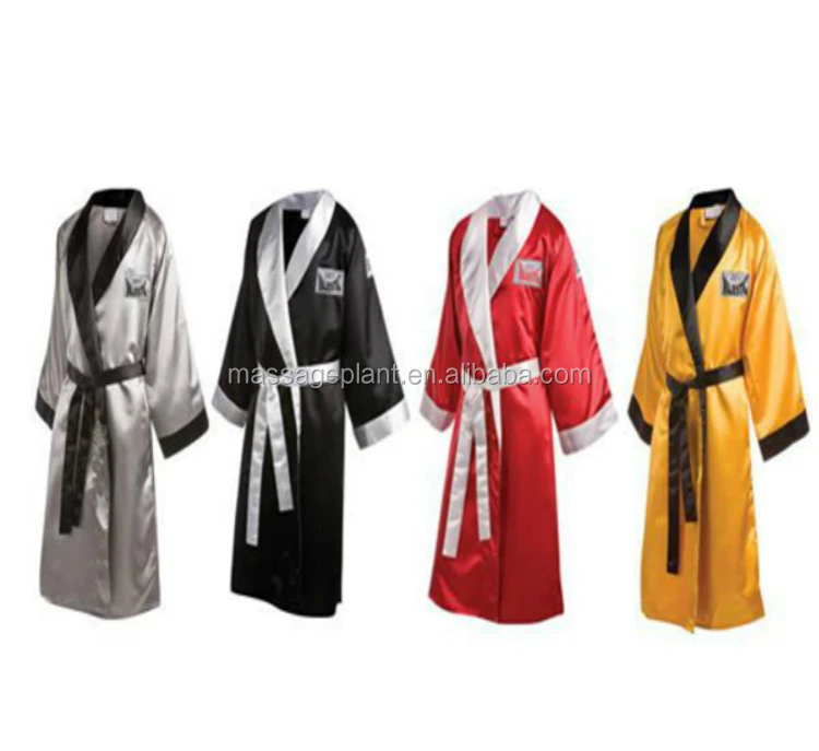 Black Boxing Robe With Cap Can Make Any Color Combo With Satin Fabric Buy Satin Boxing Robe