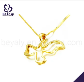 Charming angel wing design couple ring pendant necklace