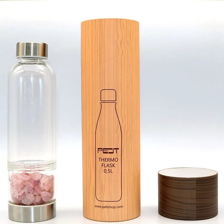 

Natural Healing Quartz BPA Free Crystal Elixir Water Bottle, Customized color