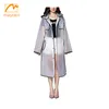 100% waterproof long transparent pvc hooded rain cape for adults