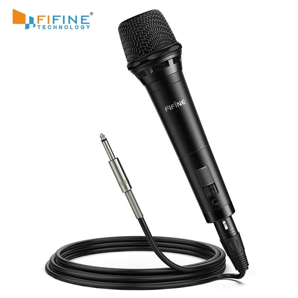 

Fifine Wholesale Dynamic XLR Mic Karaoke Vocal Handheld Microphone For Speaker Amplifier, Black