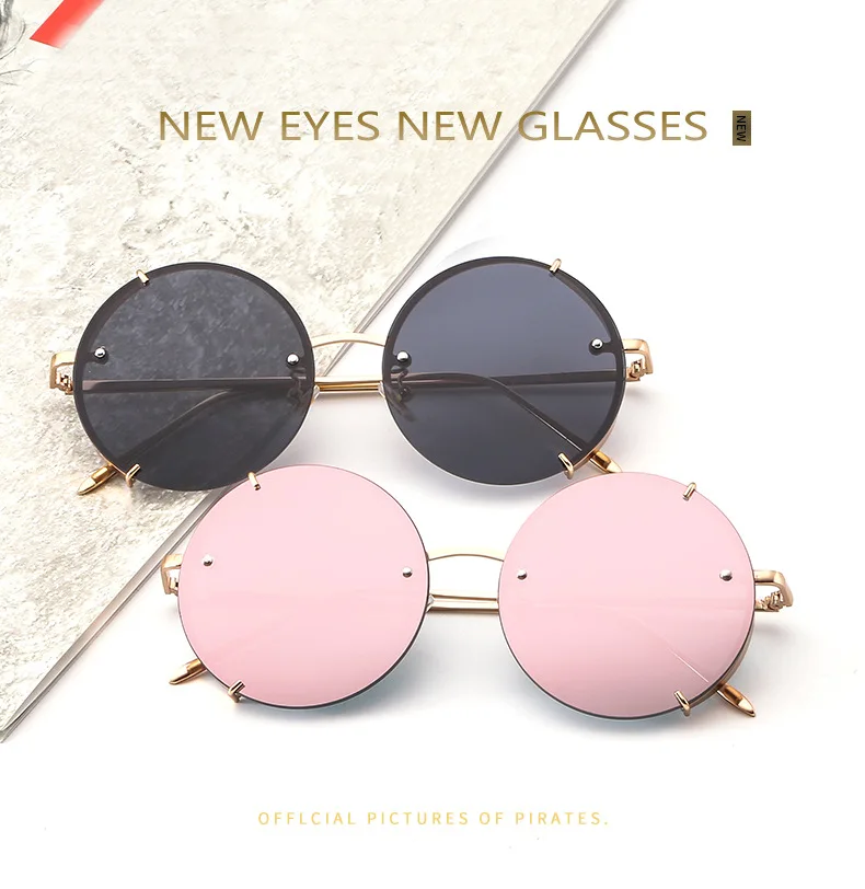 

colorful retro vintage metal round punk sunglasses