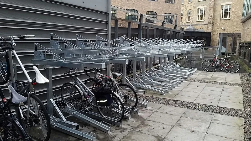 two tier galvanized double deck bike rack/bicycle rack