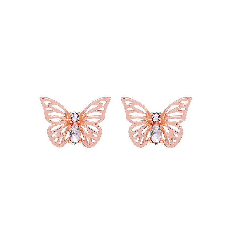 

ed01195c Ladies' Crystal Fairy Hollow Butterfly Stud Earrings Custom Jewelry