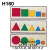Educational toy for size geometric equipment in tray building blocks