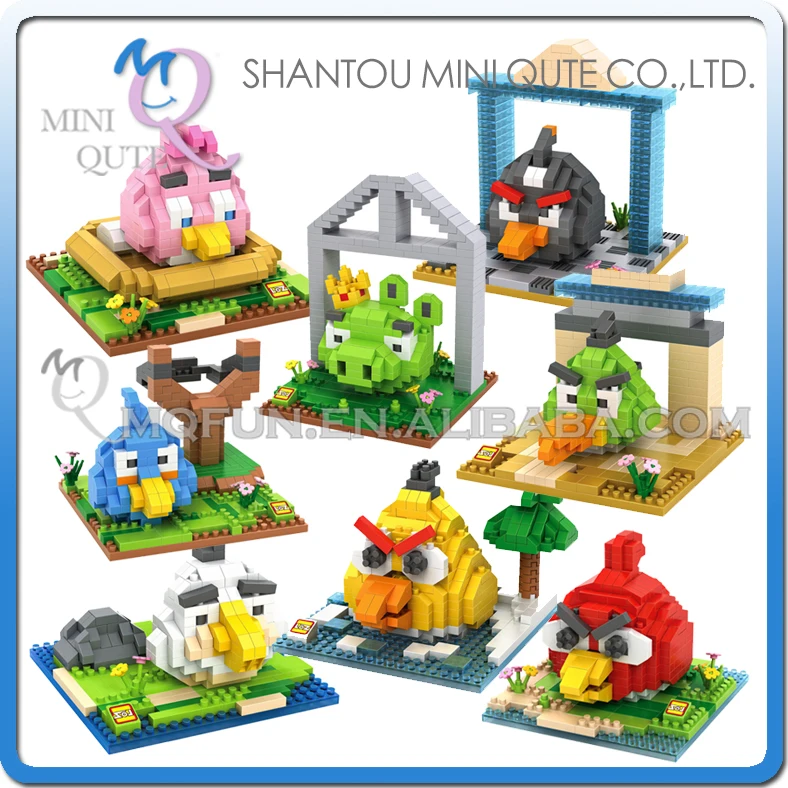Mini Qute WTOYW LOZ 3D 8 styles Kawaii cartoon game bird animal diamond plastic building blocks