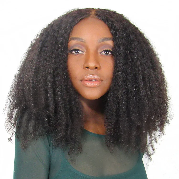 

Yvonne aliexpress hair best virgin hair vendors brazilian virgin human afro kinky curly afro hair extensions, Natural color #1b