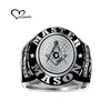 popular stainless steel pave-setting cz stones men's masonic signet ring custom design wholesale made in china