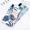 Water Print Candy Color Leaf Case For iPhone XR XS MAX X Green Cactus Flower Phone Cases For iPhone XR XS MAXHard PC Full Cover