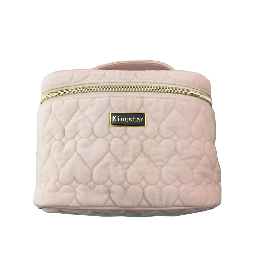 quilted velvet travel makeup bag