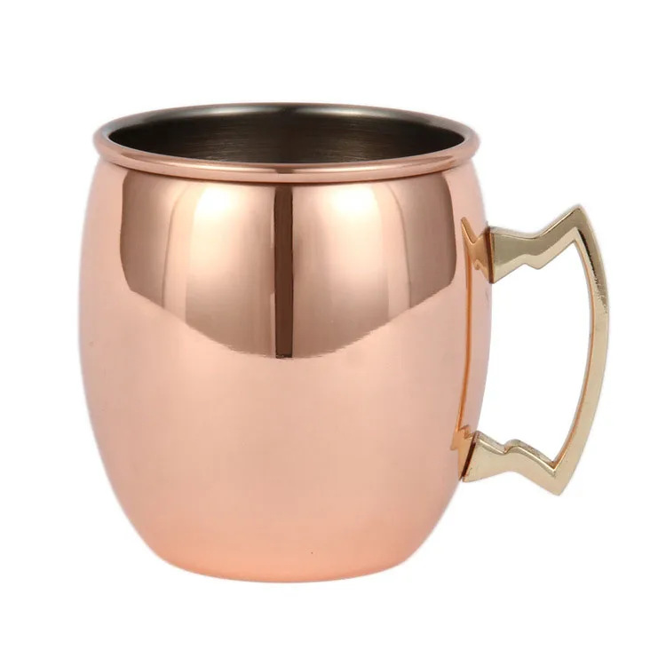 

Copper Plated Stainless Steel Hammered Copper Mug Moscow Mule Coffee Beer Mug Cups, Rose gold