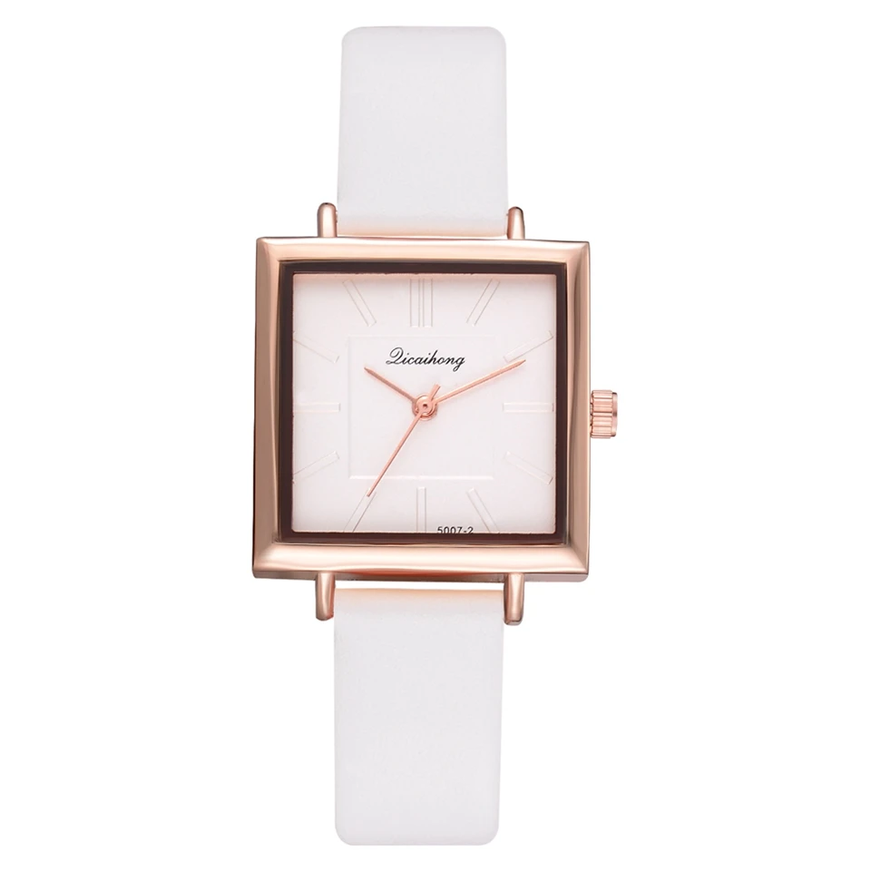 

Top Brand Women's Watches Fashion Leather Square Luxury Dress Watch Ladies Quartz Clock Wrist Watch Montre Femme Reloj Mujer, Black;white