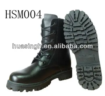shiny black military boots