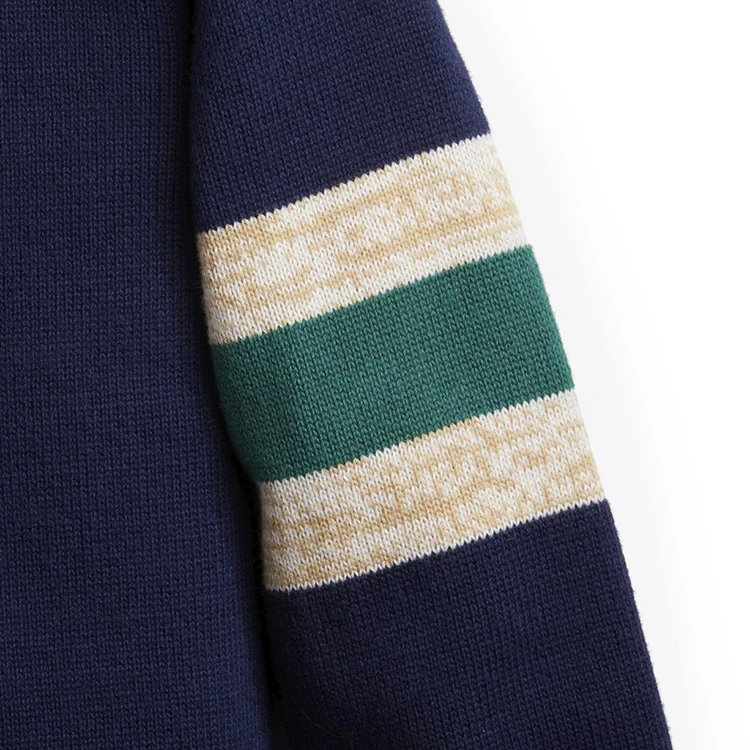 Baby Boy Sweater Designs Classic Navy Color Pullover Long Sleeve