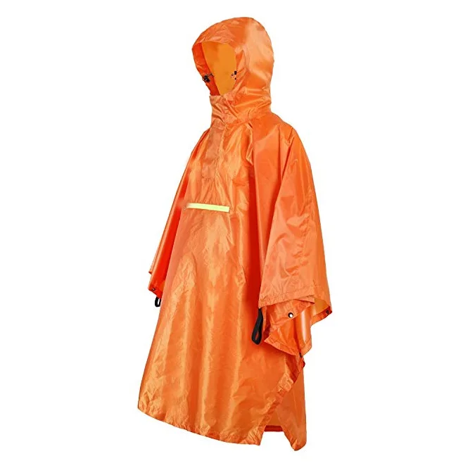 Reflective Rain Poncho With Grommet Eyelets For Rainwear And Shelter ...