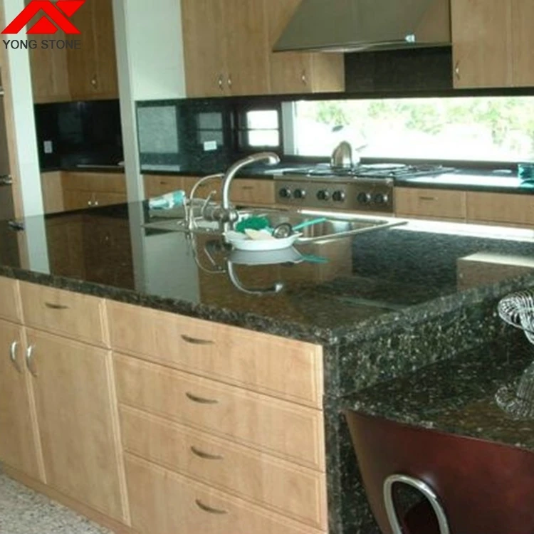 Perfect Prefab Butterfly Green Granite Kitchen Countertop Tiles