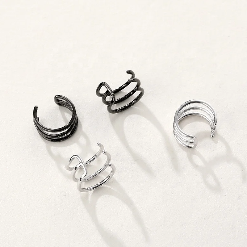 

High quality black and white gold fashion cuff earring silver for women