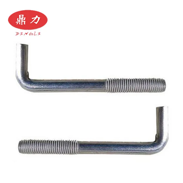 
Hebei yongnian manufacture L Type Plain/ZP/HDG Anchor bolt with washer and nut M6-64 
