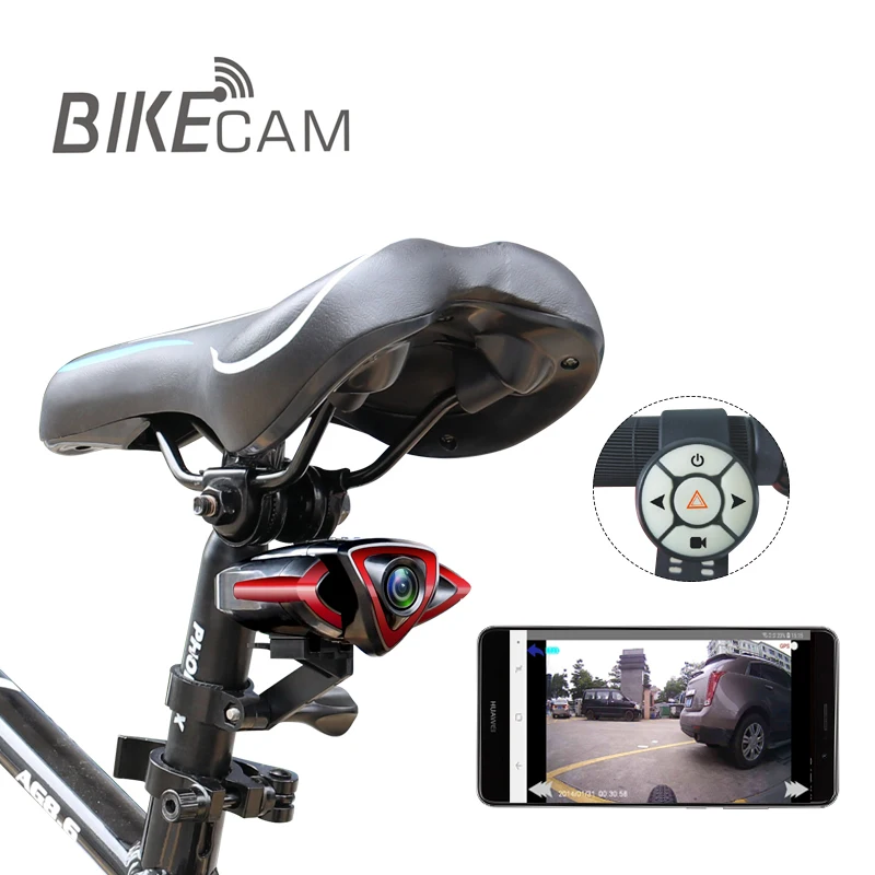 

factory direct sale bike dash cam with turning signal warning lights,easy install bike dvr with wifi and GPS, Black+red/white