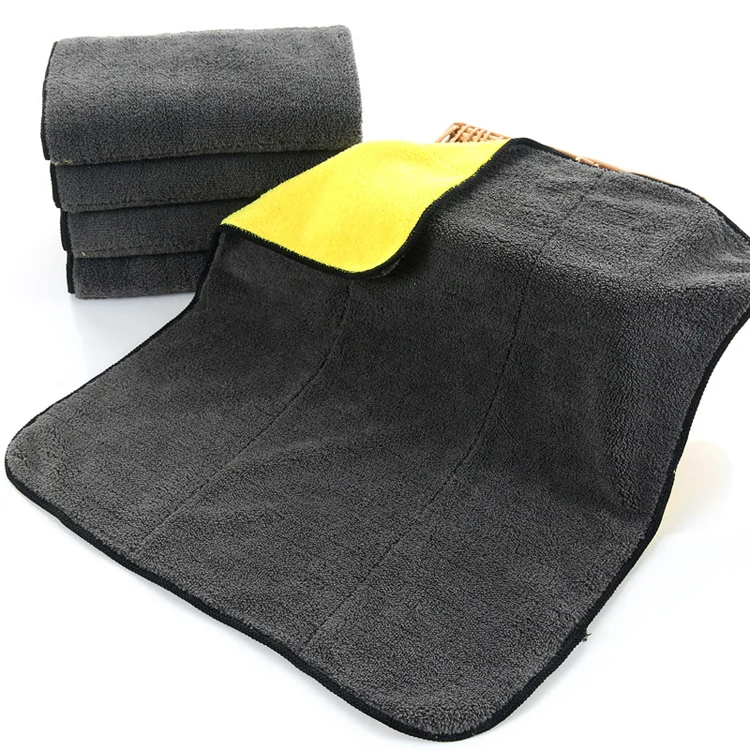 

850 GSM Super Thick Microfiber Car Cleaning Cloth Detailing Towels With Multi Size, Yellow;gray;green;blue